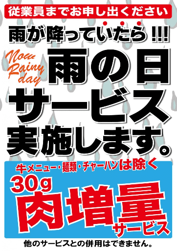 すた丼　雨の日　肉増量